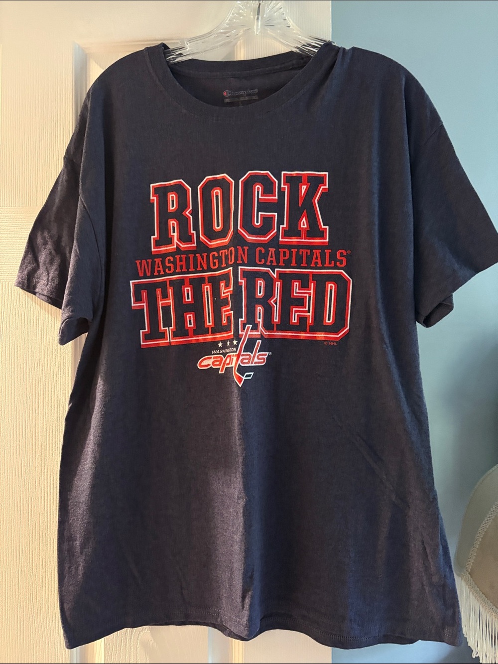 Champion Navy Blue 'Rock the Red' Washington Capitals Tee